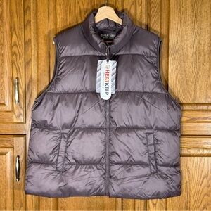 HEATKEEP Cloudfill Packable Puffer Vest Purple XXL Warm Lightweight Cozy Comfy